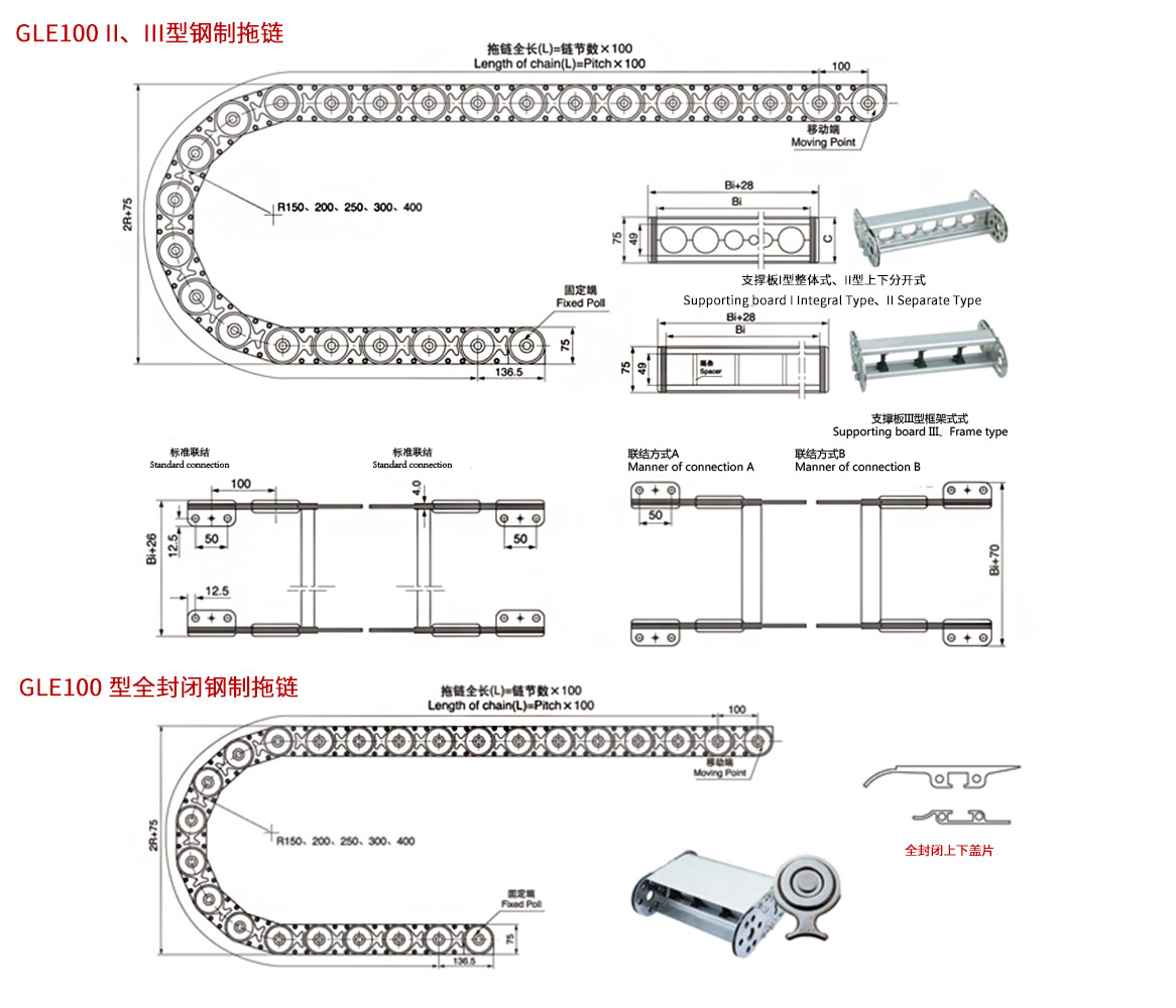 GLE100型鋼鋁拖鏈