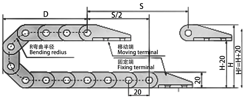 15系列微小型拖鏈技術(shù)參數(shù)表