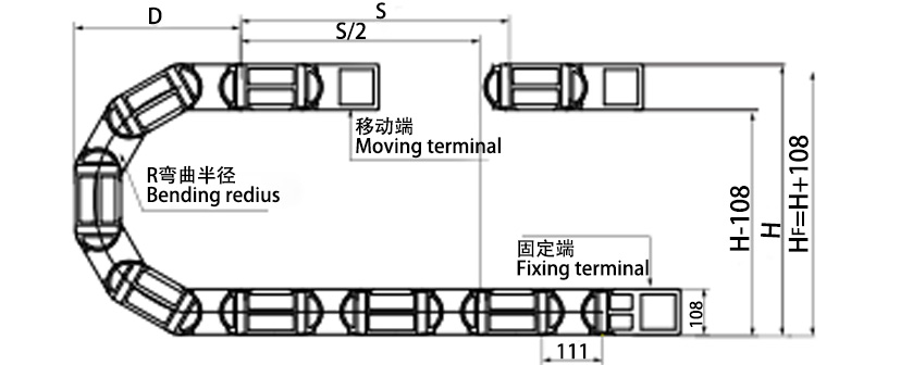 80系列強力型拖鏈參數(shù)圖