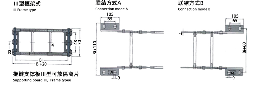 TL95型鋼鋁拖鏈框架式圖